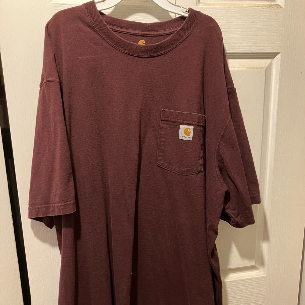 2XL maroon Carhartt pocket tee. Original fit.
